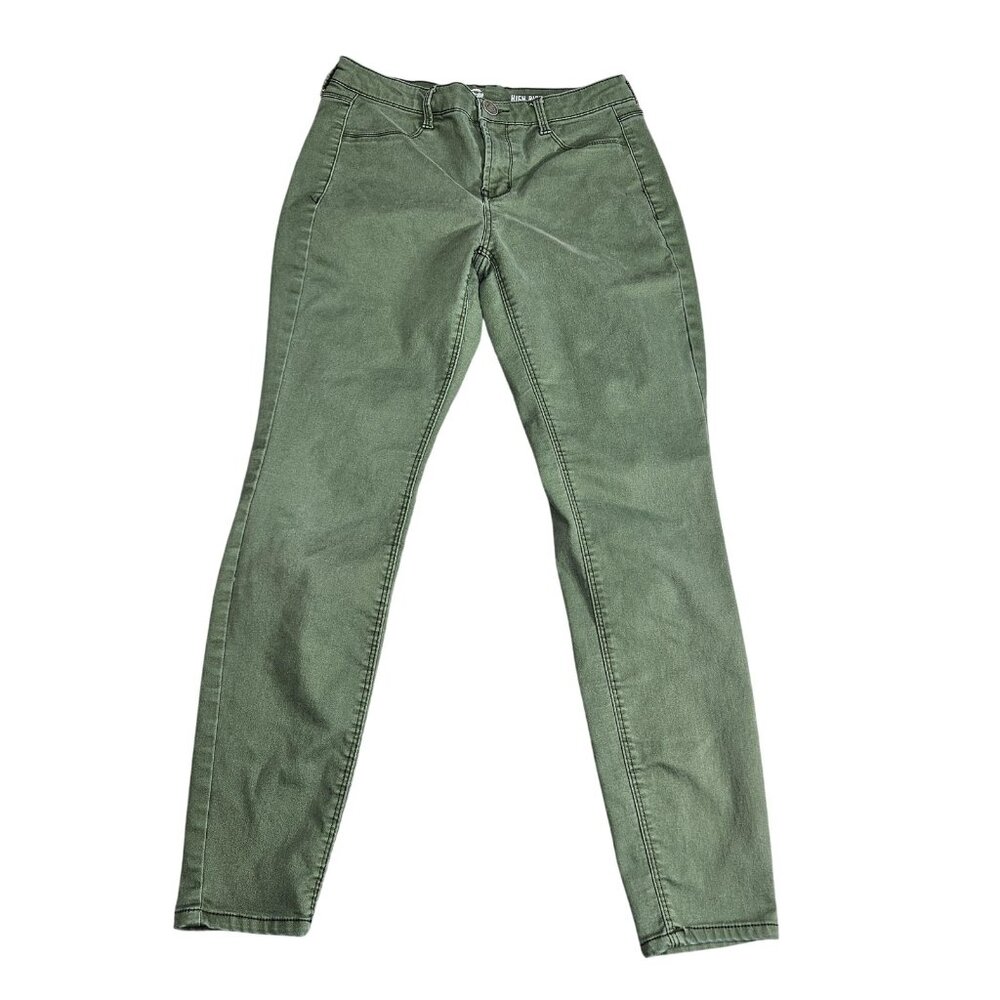 SO High Rise Jegging Jeans Juniors 7 Olive Green Stretch Denim Slim